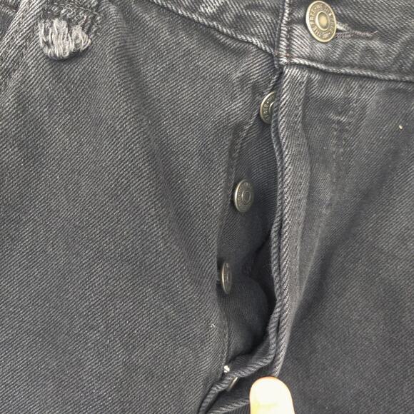 We The Free People Makai Cutoff Jean Shorts Washed Black Size 31 Button Fly - Picture 7 of 7